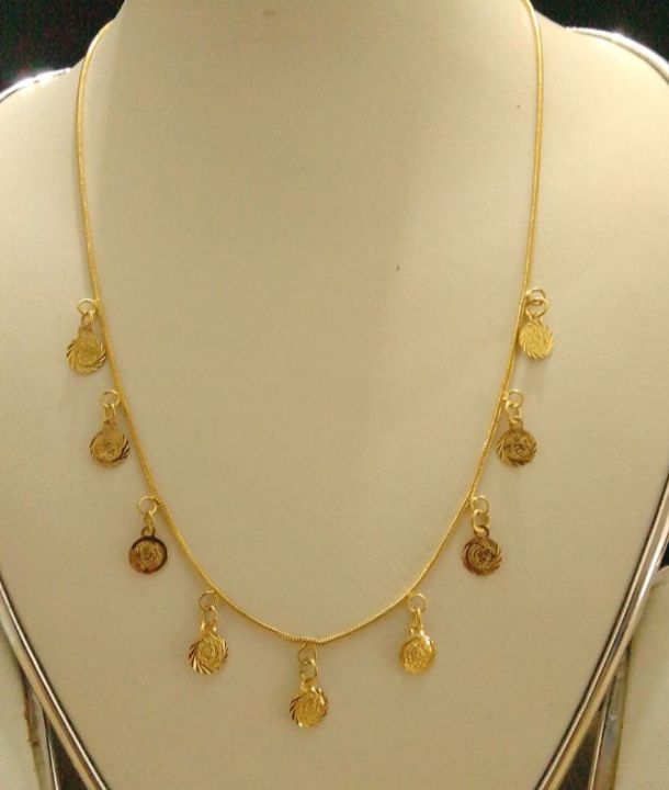 New Model Dubai Style Coin Shaped Necklace Chain Jewelry For Girls