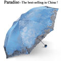 Brand Lace Umbrella Rain Women Folding Fashion Quality Flower Portable Clear Umbrellas Double Girl Parasol Female Chinese Gift. 