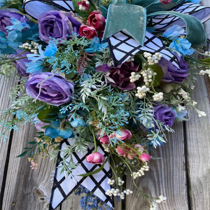 Summer%20Rose%20Butterfly%20Wreath%20Mother's%20Day%20Home%20Wall%20Hanging%20For%20Front%20Door%20Home%20Living%20Room%20Art%20Decoration%20Artificial%20Wreath%20Spring%20-%20Image%203