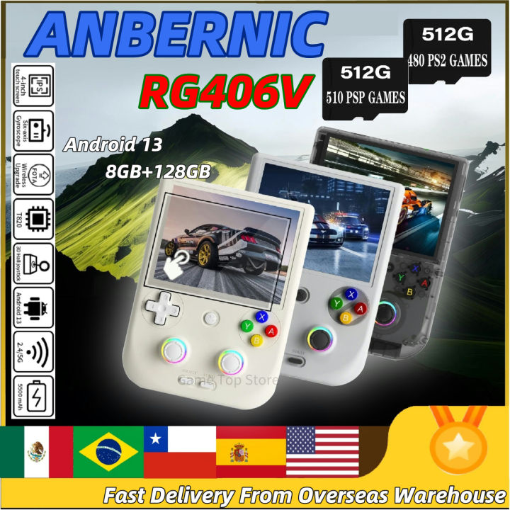 ANBERNIC RG 406V Video Handheld Game Console RG406V 4 IPS Touch Screen Android 13 Wifi Retro Games Player Supports 1080p DP psp