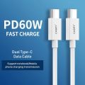 CASIFY CC01 60W PD Cable 3A Type C To Type C Cable Type C To Type C Fast Charging Cable Support 5A White 1.2M. 