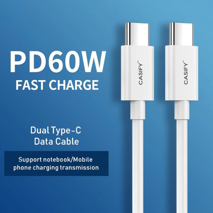 CASIFY%20CC01%2060W%20PD%20Cable%203A%20Type%20C%20To%20Type%20C%20Cable%20Type%20C%20To%20Type%20C%20Fast%20Charging%20Cable%20Support%205A%20White%201.2M%20-%20Image%202