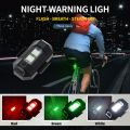 LED Anti-collision Warning Light USB Bicycle Tail Light 3 Colors Signal Light. 