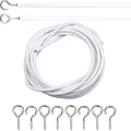 Stainless steel Curtains Easy installation White Curtain wire Adjustable length PVC coated Window cord for Home decoration. 