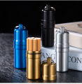 05/10/20 Pcs Portable Cigaretes cigarate Case with Key chain Mini Capsule Waterproof Metal Ciggaretes Cigar Box Lighter Gift.