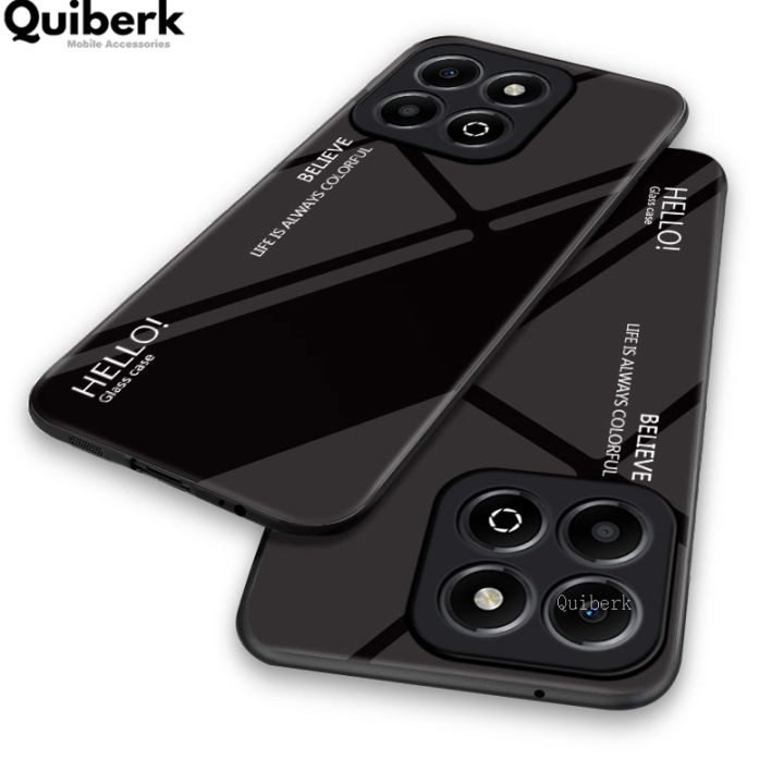 Quiberk for Honor X6b 4G Tempered Glass Hard Case Gradient Color Back + Soft Frame Shockproof Phone Cover
