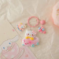 Cute Cartoon Character Sanrio Hello Kitty Cute Animal Bumper Car Resin Keychain Sweet Girl Ornament Pendant Bag Gift. 
