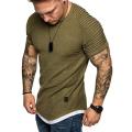 Men Shirts Short Sleeve Breathable Polyester Slim Fit Tops for Daily Life. 