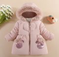 Children's winter clothes, velvet thickened, fashionable cotton clothes, baby girls 1 to 6 years old, foreign winter coats, European and American foreign trade models. 