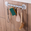 6 Hooks Hanging Towel Racks Bathroom Self Adhesive Punch-free Wall Hanger Storage Hanger Kitchen Organizer Suction Cup Hooks Closet Hanging Key Rack.