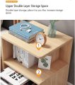 Modern Bedside Table, Nightstand Side Table Sofa End Table Bedroom Furniture Snack Night Table with Storage Shel Design by Nahid Furniture 18x14x12". 