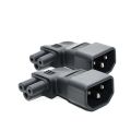 Iec320 C5 Power Converter Iec C14 Male Plug To C5 Up/left/right/strainght Angle Connector 10a 250v. 