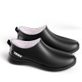 Spring and Autumn low-top rain boots fashion men's slip-on rubber shoes flat non-slip kitchen water shoes chef shoes yuan. 