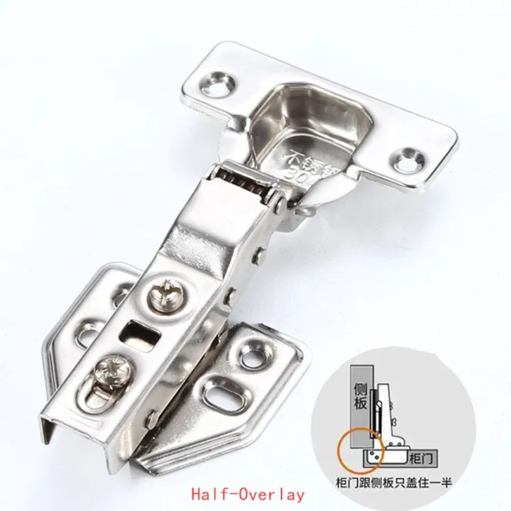 4Pcs%20Hinge%20Stainless%20Steel%20Hydraulic%20Cabinet%20Door%20Hinges%20Damper%20Buffer%20Soft%20Close%20Kitchen%20Cupboard%20Furniture%20Full/Embed%20-%20Image%203