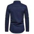 Golden Leaf Print Luxury Shirt Men Autumn Winter Single Breasted Long Sleeve Slim Fit Button Retro Social Dress Shirt Streetwear.