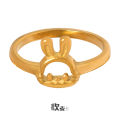 Cute and cute bunny rings, niche designs, girls, campus style, versatile, simple, personalized rings, hand jewelry. 