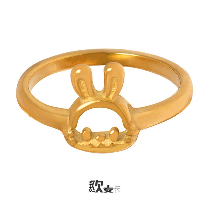 Cute and cute bunny rings, niche designs, girls, campus style, versatile, simple, personalized rings, hand jewelry