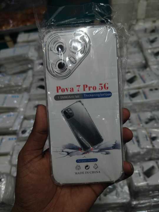 Transparent back cover For Tecno Pova 7 Pro 5G Luxury transparent Protect Back Cover Soft Case