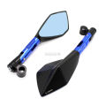 Universal Looking Glass For Motorcycle. Handle rearview Mirror Full Body Metal, Blue 1009. 