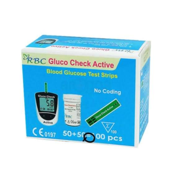 Gluco Check Active Blood Glucose Test Strips RBC 50 & 100 pes
