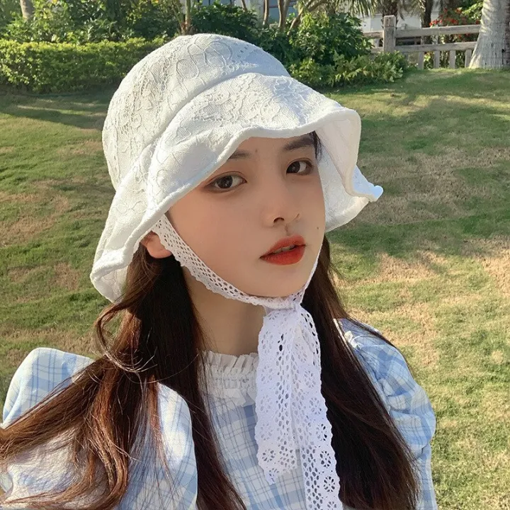 OMEA%20Lace%20Bucket%20Hat%20Women%20Cute%20Floral%20Fisherman%20Hat%20Summer%20Beach%20Visor%20Adjustable%20Ribbon%20Wide%20Brim%20Bonnet%20Elegant%20Cap%20Luxury%20-%20Image%206