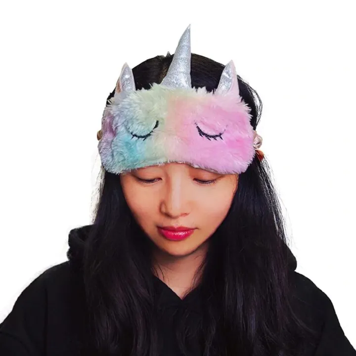 Plush Anime Sleeping Eye Mask Cute Kids Sleep Mask Cartoon 3D Eye Cover Eye Blindfolds Travel Eye Band Shade Rest Eyepatch