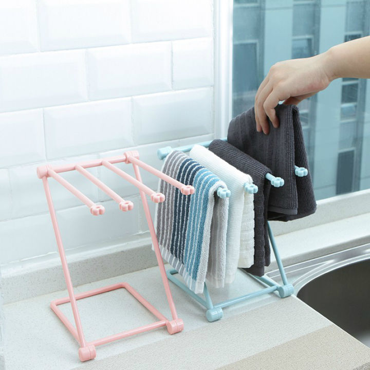 Free Standing Towel Rack Holder, Dishcloth Hanger, Hand Towel Stand, Kitchen Rag Drying Stand Folding Rack Kitchen Storage