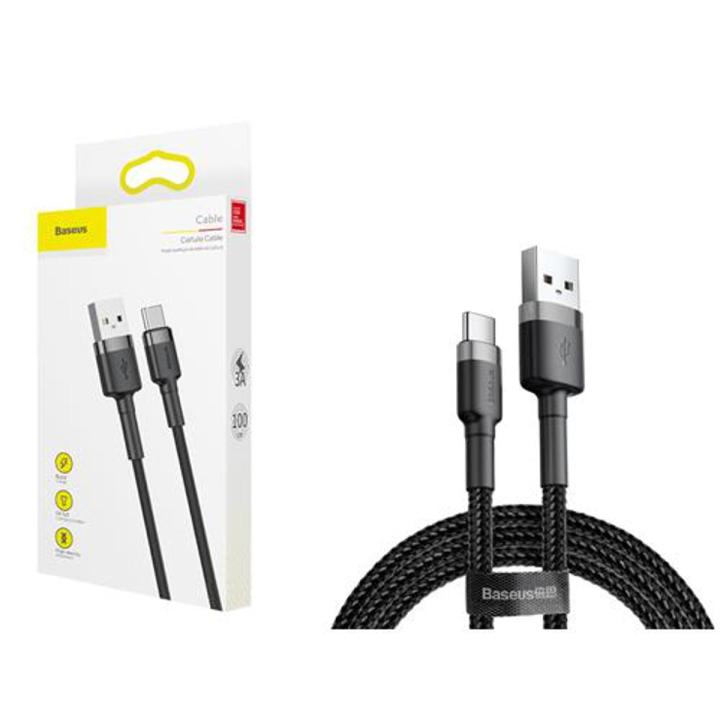 Baseus Cafule Cable Durable Nylon Braided Wire USB Type-C QC3.0 3A 3M black-grey