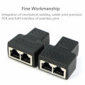 2 Port RJ45 Splitter Adapter LAN Network Ethernet Extender Connector Plug Lot 1pcs - Black. 