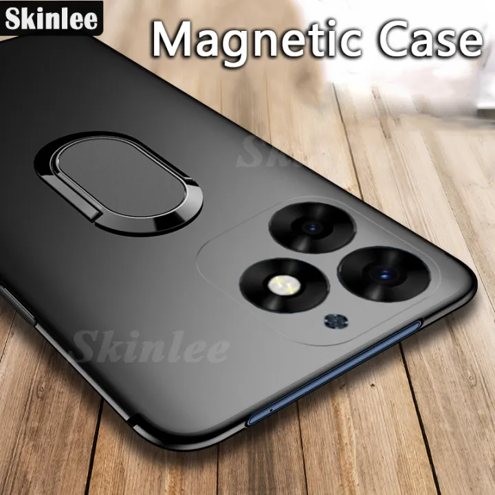 For infinix Smart 8 Plus Case Finger Metal Ring Kickstand Phone Case Car Holder Matte Soft Silicone Housing for infinix Smart8 Plus Phone Casing