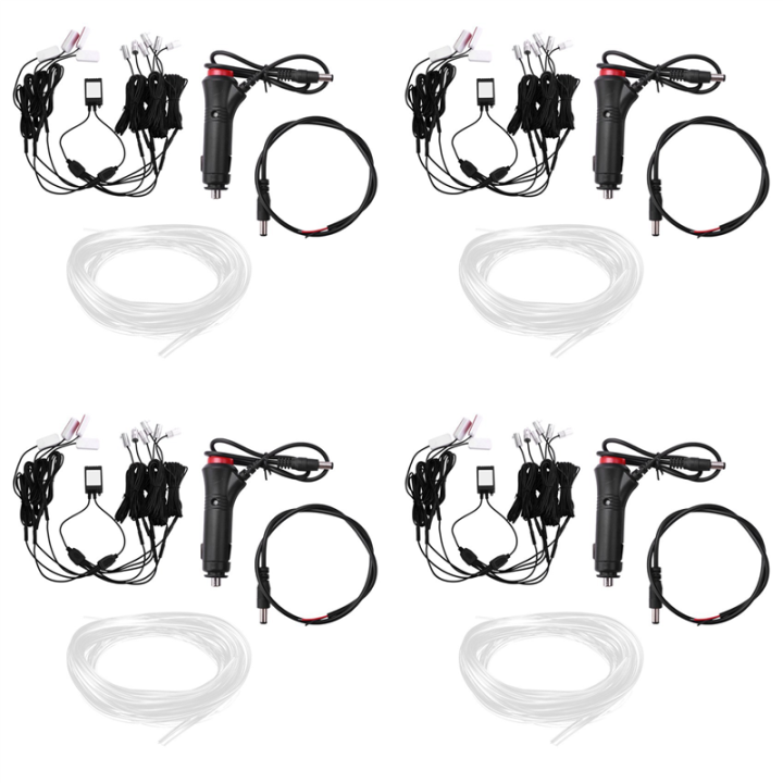 4 Set 10 in 1 RGB LED with 8M Interior Decoration Car Fiber Optic Strip ...