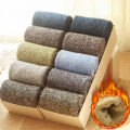 5pair Winter Thick Socks Men Super Thicker Solid Sock Striped Merino Wool Rabbit Socks Against Cold Snow Russia Winter Warm Sock. 