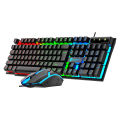 LIMEIDE GTX300 Illuminated Keyboard Mouse Wired Grip Gaming Mouse Keyboard Set. 