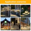 Outdoor Solar Lights Timed LED Column Lamp Waterproof Pillar Lamp with Remote Control Solar Lamp for Aisle Garden Decor Lighting. 