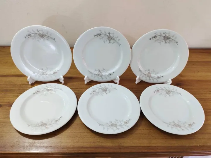 6%20Pcs%20Ceramic%20Flower%20Print%20Dinner%20Plate%20Set%2011"Inch%20,%20Flat%20Rice%20Dinner%20Plate,%20White%20Color%20Wikth%20print.%20Microwave%20oven%20save,Dishwasher%20Save,Dining%20Plate%20Set.%20-%20Image%203