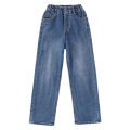Girls Simple Denim Wide-leg Pants Spring and Autumn Pants 2023 New Outer Pants Korean Version Loose Denim Wide-leg Pants. 
