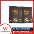 Fire XTACY XL 7in1 Condom for Men | 3s Pack x2 Pack | Vanilla Flavor | Super Dotted & Ribbed | India. 