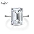 IOGOU 6 Carat Emerald Cut Solitaire Ring for Women Engagement Wedding 925 Sterling Silver Ring Jewelry Fashion Sona Silver Gifts. 