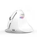 (COD) DELUX M618Mini Colorful Wireless Luminous Vertical Mouse Bluetooth Rechargeable Vertical Mouse. 
