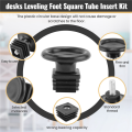10 Sets 45mm Base Dia Adjustable Leveling Foot 25mmx25mm Square Tube Insert Kit. 