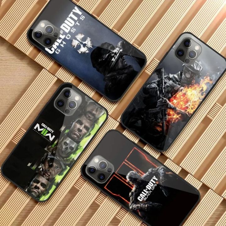 Call Game Duty Mobile Cell Phone Case for iPhone 15 14 13 12 11 XS X 8 7 6 Plus Mini Pro Max SE 2022 PC Glass Phone Cover Funda