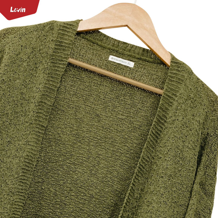 Women's%20Open%20Front%20Three%20Quarter%20Sleeve%20Cardigan%20Sweater%20From%20Levin%20-%20Image%203