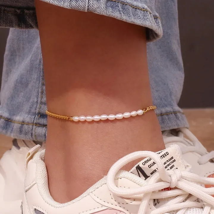 Stainless%20Steel%20Gold%20Plated%20Tarnish%20Free%20Jewelry%20Wheat%20Texture%20Rope%20Chain%20Anklets%20Bracelets%20Foot%20Leg%20Jewelry%20For%20Women%20Ladies%20-%20Image%206
