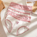 Fashion Print 5Pcs Women‘s Panties Pure Cotton Breathable Underwear Seamless Cute Bow Young Girls Briefs Female Lingerie. 