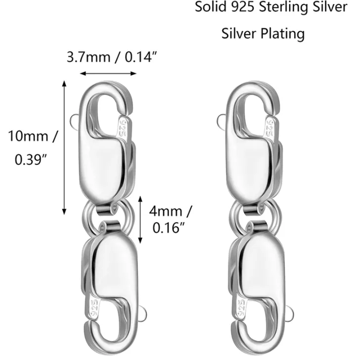 2PCS%20Double%20Lobster%20Clasp%2010mm,%20Sterling%20Silver%20Clasp%20Double%20Claw%20Clasps%20Bracelet%20Necklace%20Extension%20Connector%20Accessories%20-%20Image%203