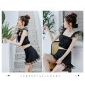 2023New Swimwear Super GirlinsWind Split Student Conservative Cover Belly Thin Small Chest Gathered Hot Spring. 