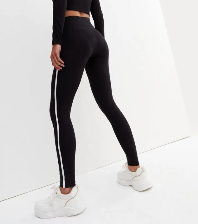 Black%20Side%20Stripe%20High%20Waist%20Leggings%20For%20Gym%20-%20Image%203