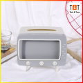 Retro TV Shaped Tissue Box & Phone Holder Tissue Box Mobile Phone Rack Bracket Plastic Household Living Room Desktop Creative Storage Box. 