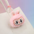 Cute Labubu Plush Name Tag Key Chain Schoolbag Anti-Loss Key Rring Children Kawaii Bag Pendants Fayshow.