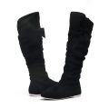 Women's Ladies Fashion Casual Beautiful Knotted Knee-high Long Boots Flat Shoes Women's Korean Style Fashion Platform Martin Boots Ankle Lace  Boots Black. 